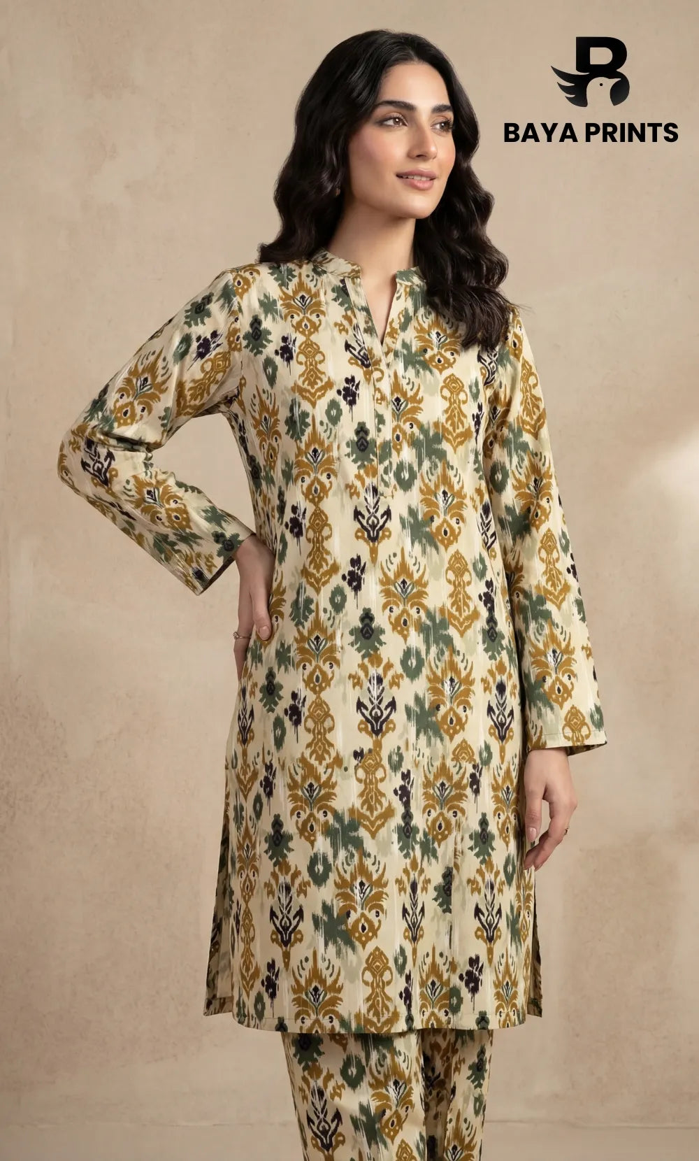 2PC Unstitched Printed Lawn Suit -Orlina
