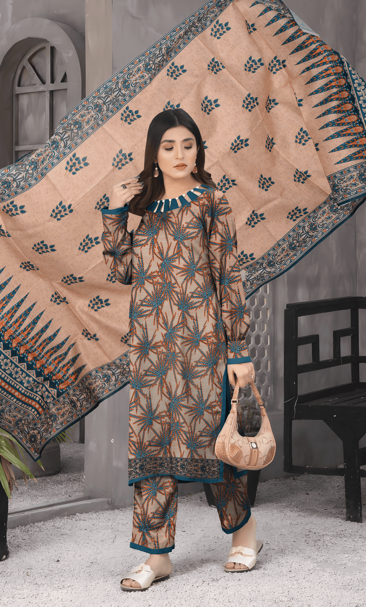 3PC Unstitched Khadar Suit  BA-K-V7 -16