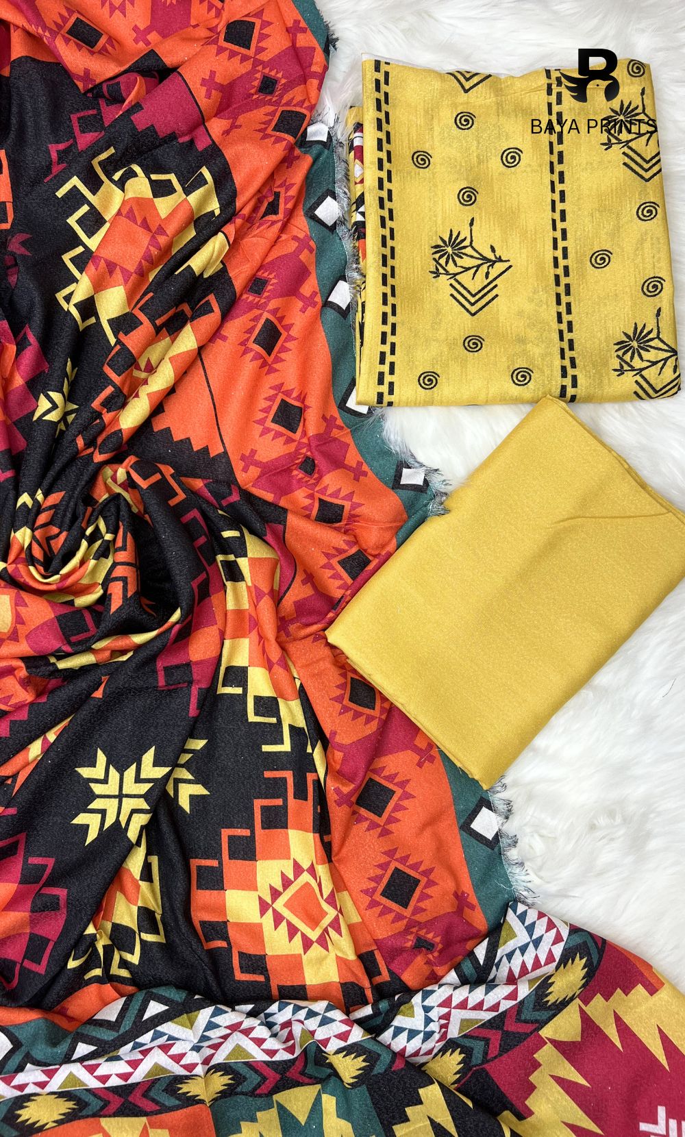 3 Piece Unstitched Karandi Suit BA-V5 008