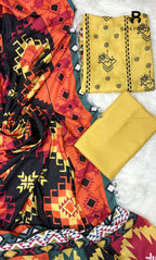 3 Piece Unstitched Karandi Suit BA-V5 008