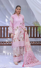 Pink Petal -3PC Printed Lawn | Unstitched