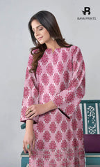 2-Piece Unstitched Dhanak Printed Suit with Embroidered Border-DE-V1-03