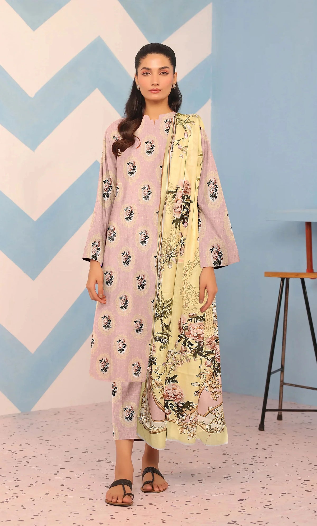 3 Piece Unstitched Premium Lawn Suit- BA-V-14