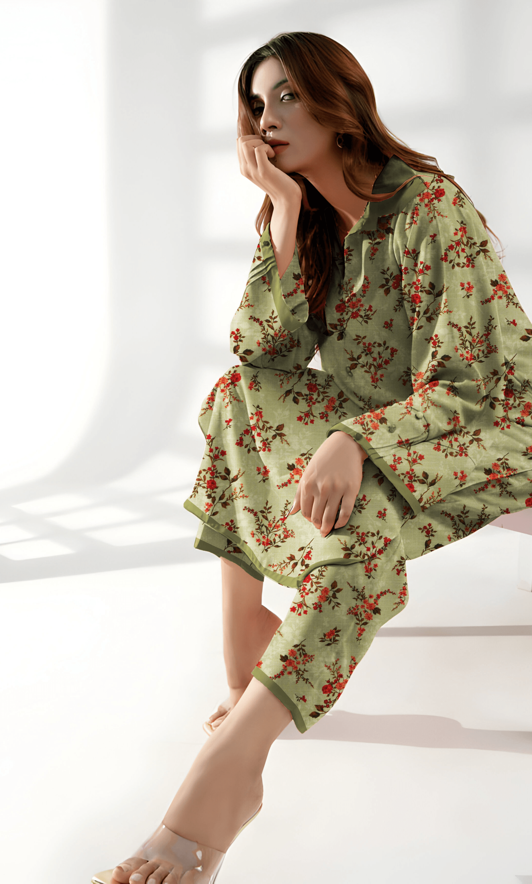 2 PC Premium Linen Unstitched   -BA-SL-11