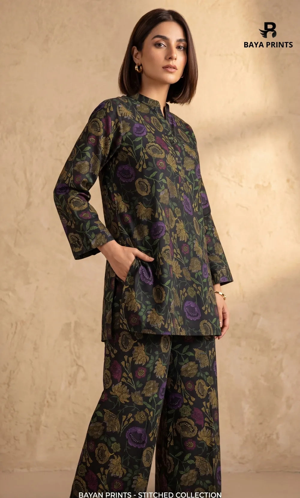 2PC Unstitched Printed Lawn Suit -Orlina