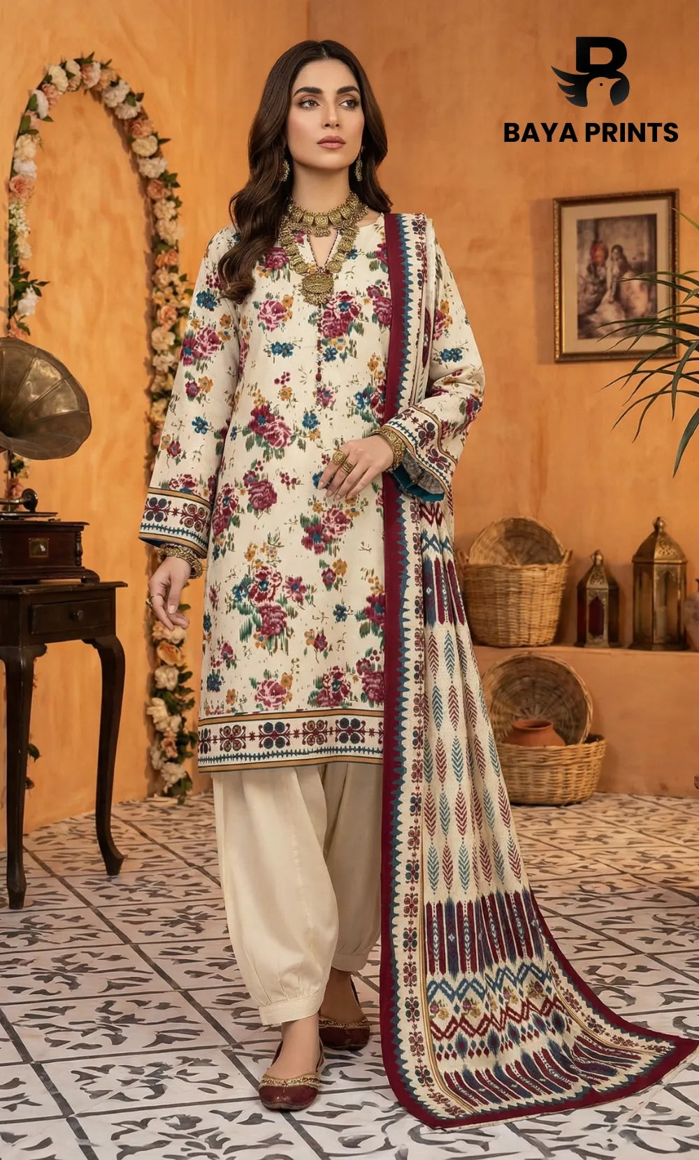 3 Piece Unstitched Lawn Suit -V-21-A-06