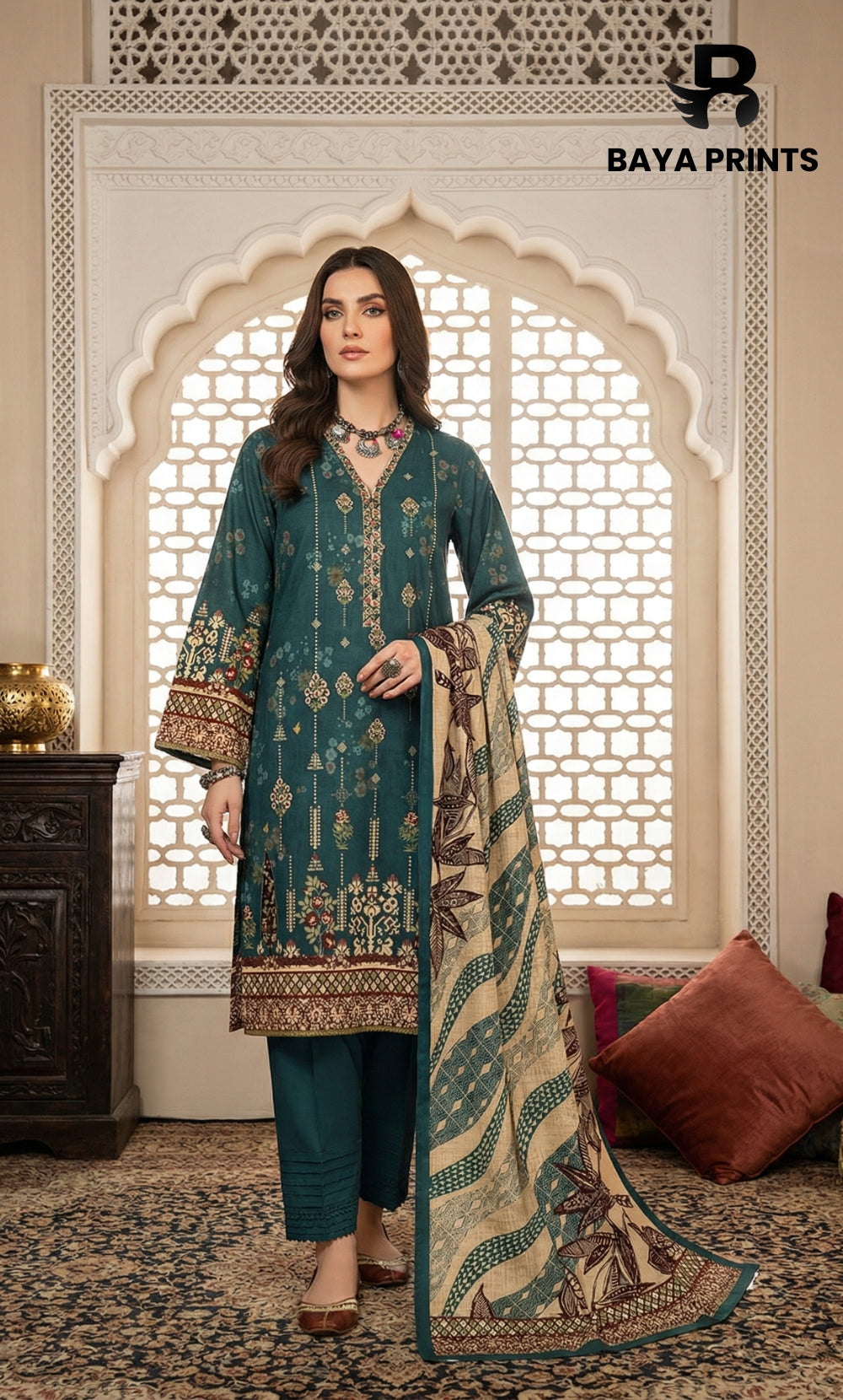 3 Piece Unstitched Lawn Suit -V-20-A-07