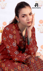 3 Piece Unstitched Printed Lawn Suit -BP-V2-6