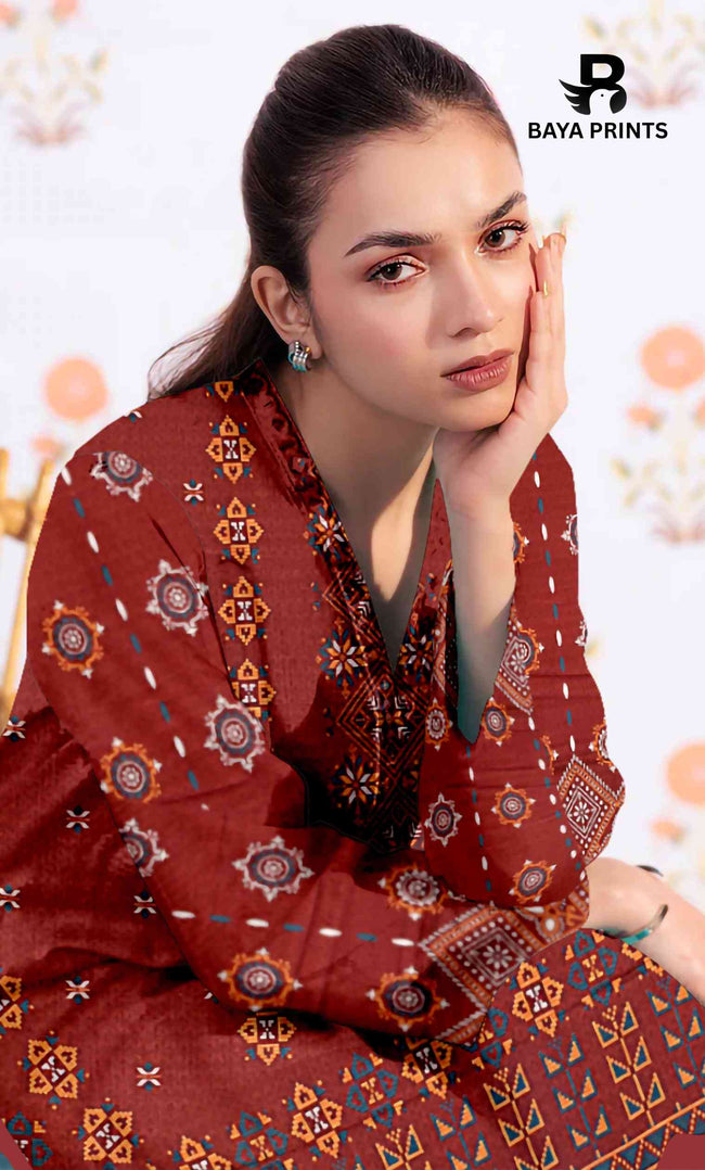 3 Piece Unstitched Printed Lawn Suit -BP-V2-6 Main Image