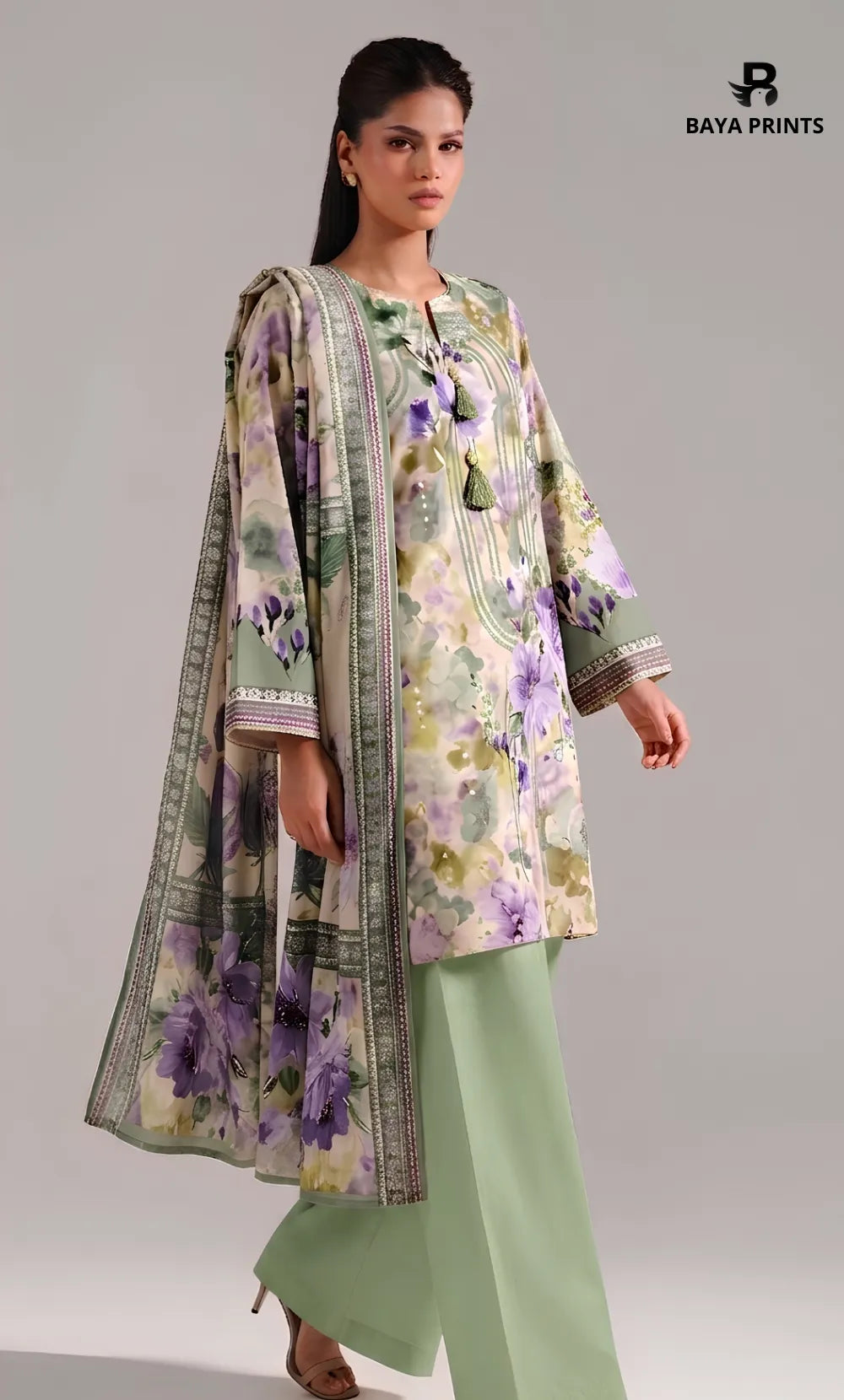 3PC Printed Doria  Lawn | Unstitched | BA-V27