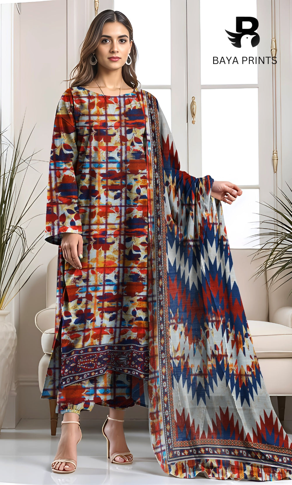 3PC Unstitched Khadar Suit  BA-K-V11-24