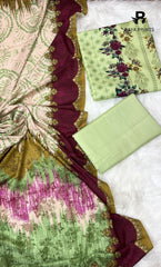 3 Piece Unstitched Karandi Suit BA-V6 007