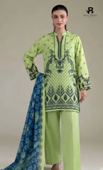 3PC Printed Lawn | Unstitched | M.B |V-2