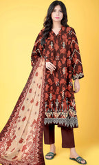 3 Piece Unstitched Lawn Suit -Merium's Exclusive