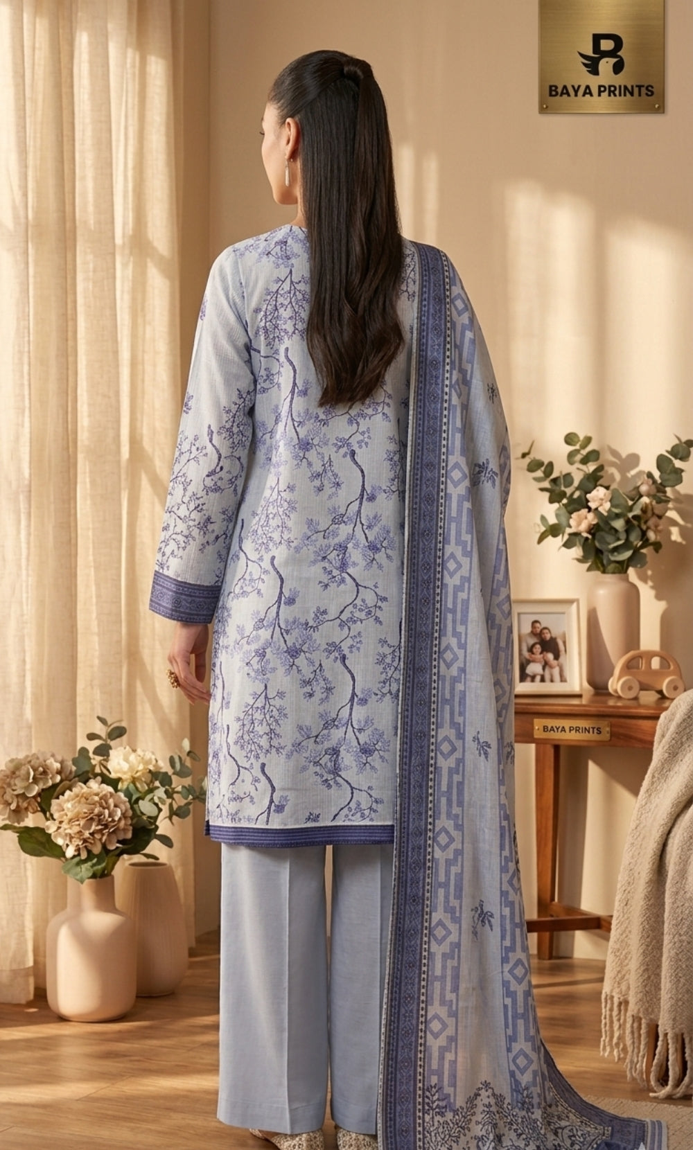 3PC Printed Lawn | Unstitched | Mother’s Grace Collection