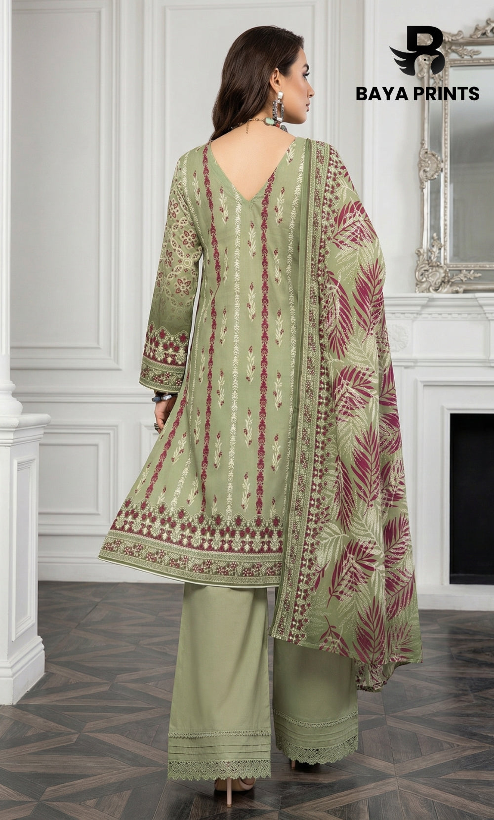 3 Piece Unstitched Lawn Suit -V-21-B-03