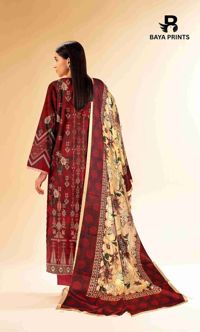 3 Piece Unstitched Printed Lawn Suit -BA-V32-7 Main Image