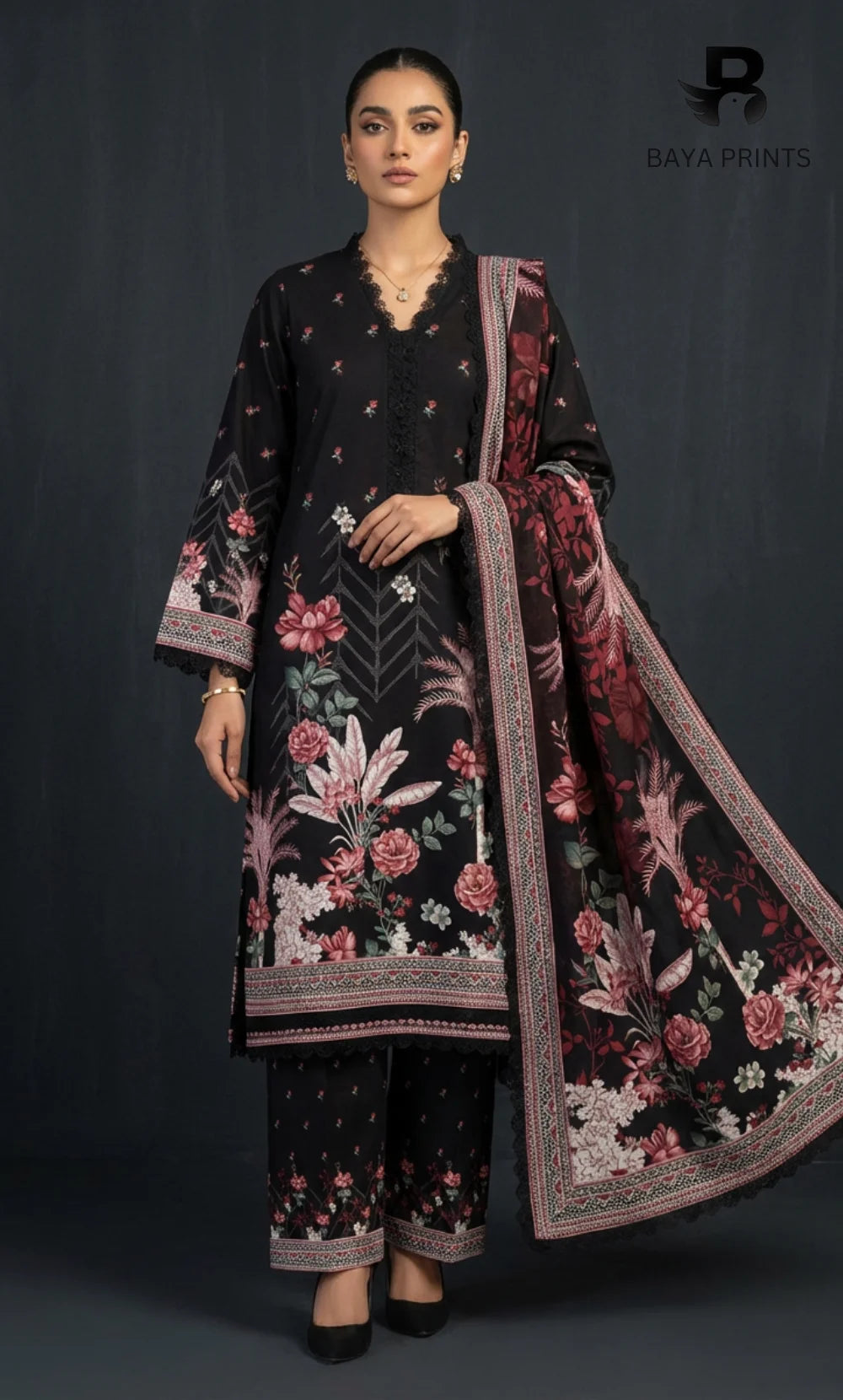 Heritage Touch -3PC Printed Lawn | Unstitched