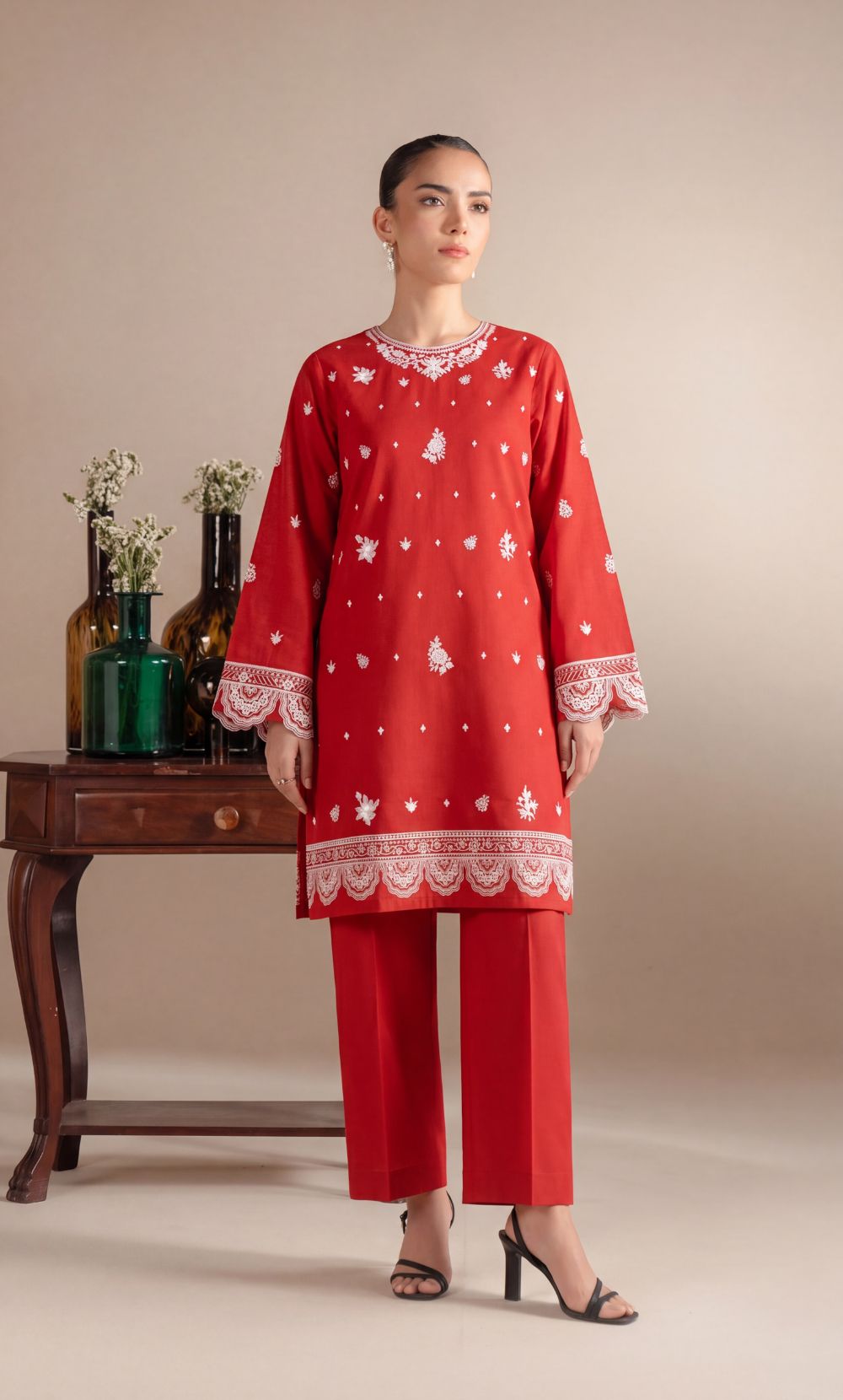 Signature Embroidered Lawn 2PC – Unstitched | Seraya | RED