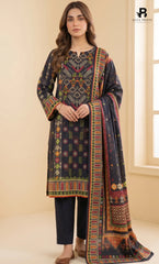 3PC Printed Karandi | Unstitched | BA-V2-08