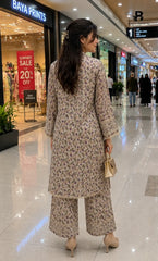 2PC Unstitched Printed Lawn Suit – Orlina (5 Meters)