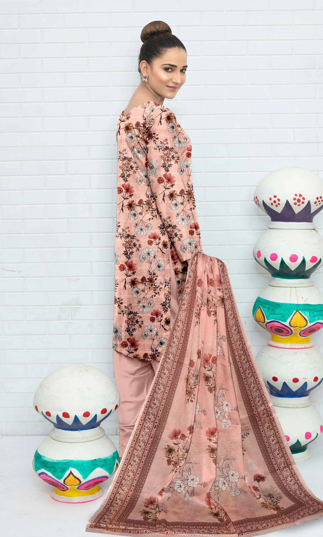 3 Piece Printed Unstitched Lawn Suit | SE-B-08 Main Image