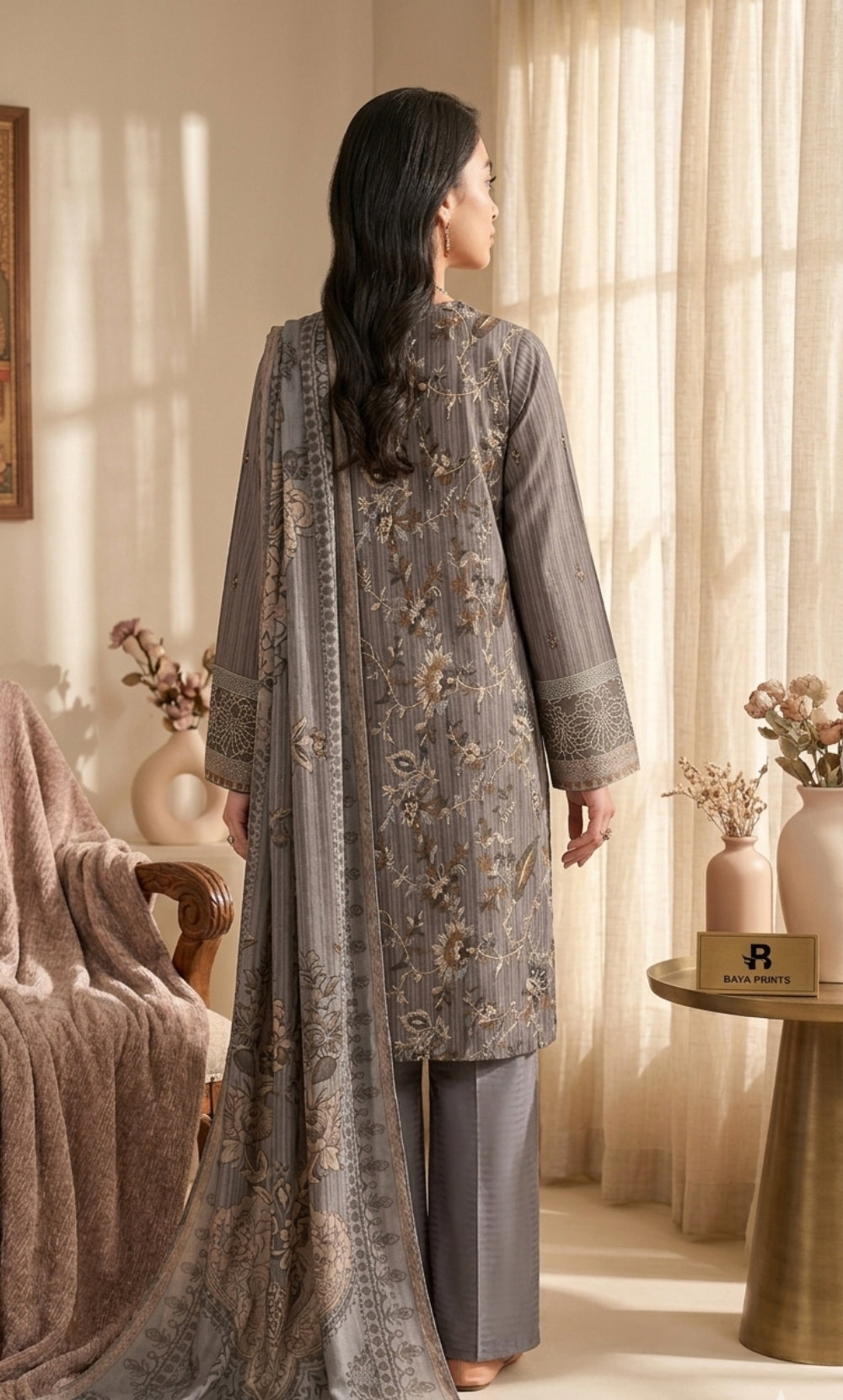 3PC Printed Lawn | Unstitched | Mother’s Grace Collection