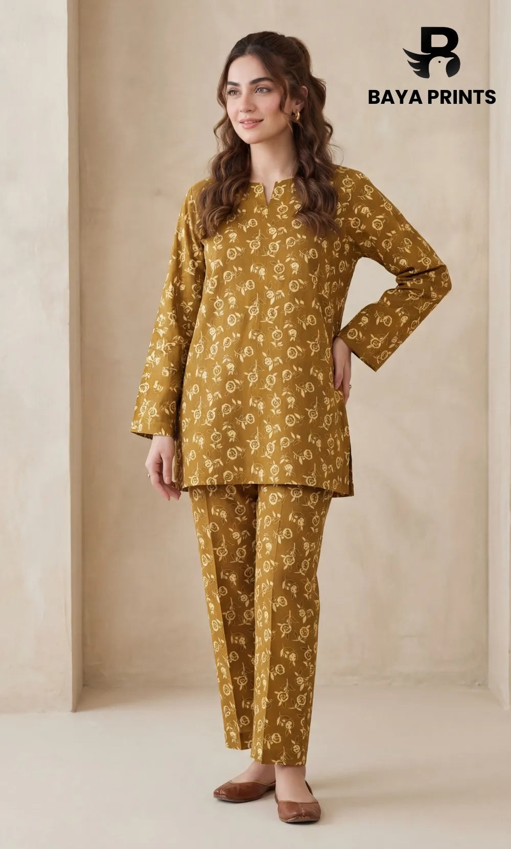2PC Unstitched Printed Lawn Suit -Orlina