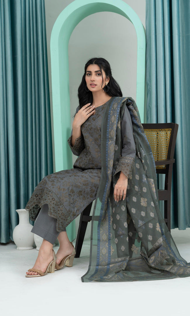 3PC Embroidered Unstitched Lawn Suit -Z 03 Hover Image