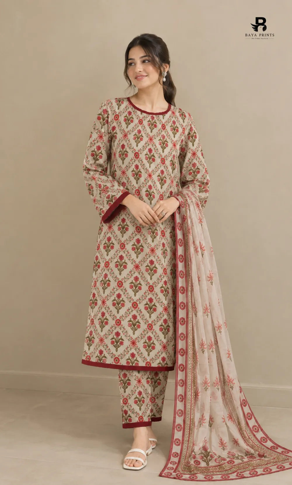3PC Premium Linen Unstitched   -BA-SL-07