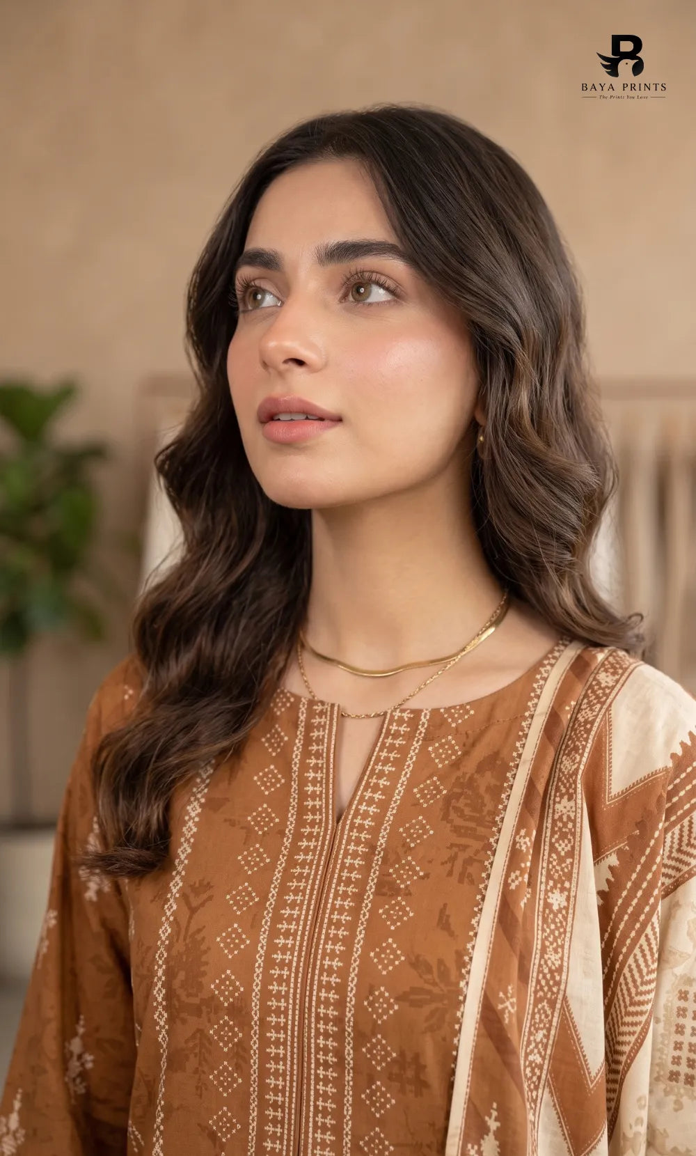 3PC Printed Linen | Unstitched | BA-V2-06