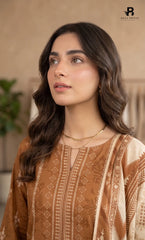 3PC Printed Linen | Unstitched | BA-V2-06