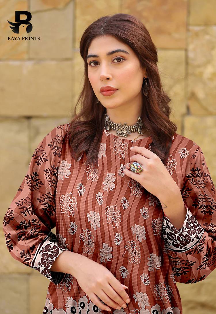 3 Piece Unstitched Printed Viscose Suit-BA-V1