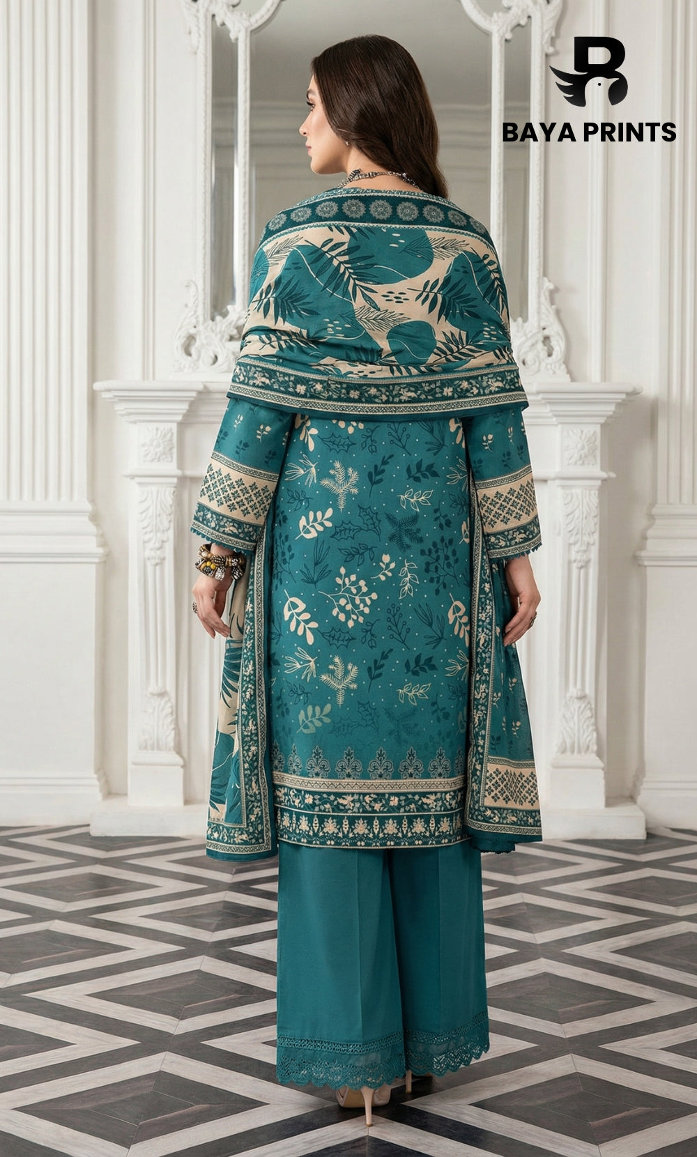 3 Piece Unstitched Lawn Suit -V-21-B-04