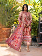 3 Piece Unstitched Printed Dobby Lawn Suit -BA-V18-08