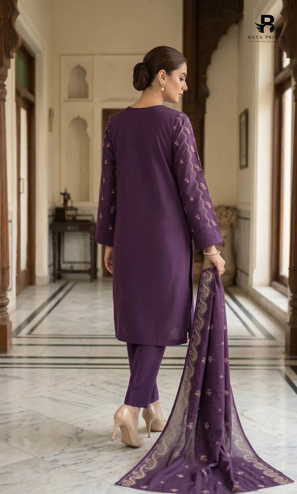3PC Premium Embroidered Dhanak | Unstitched | Naqsh-e-Zar -06