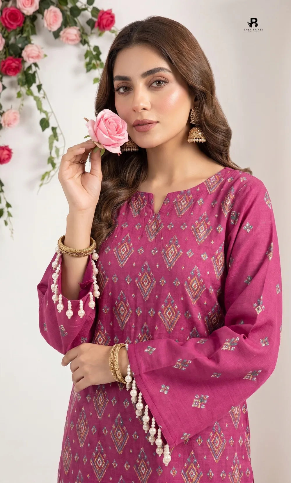 3PC Premium Embroidered Karandi | Unstitched | Nazakat - 04