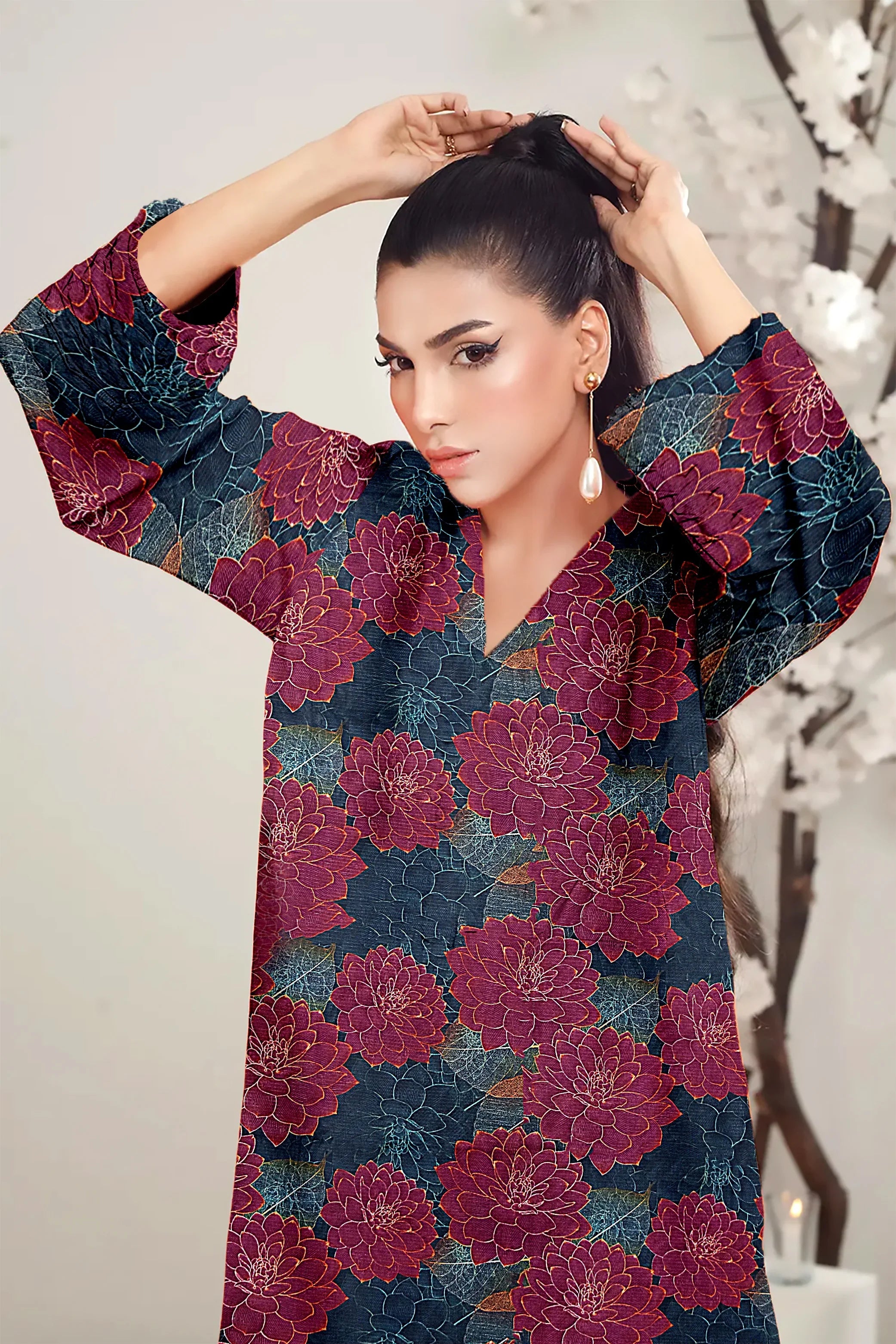 3 Piece Unstitched Printed Lawn Suit -BA-V16-16