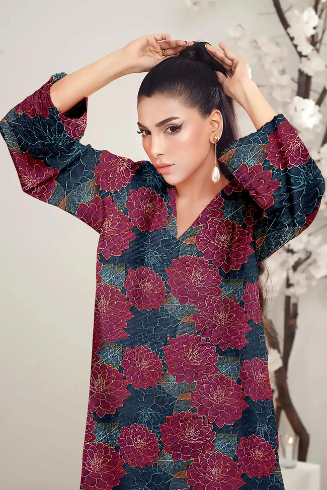 3 Piece Unstitched Printed Lawn Suit -BA-V16-16 Hover Image