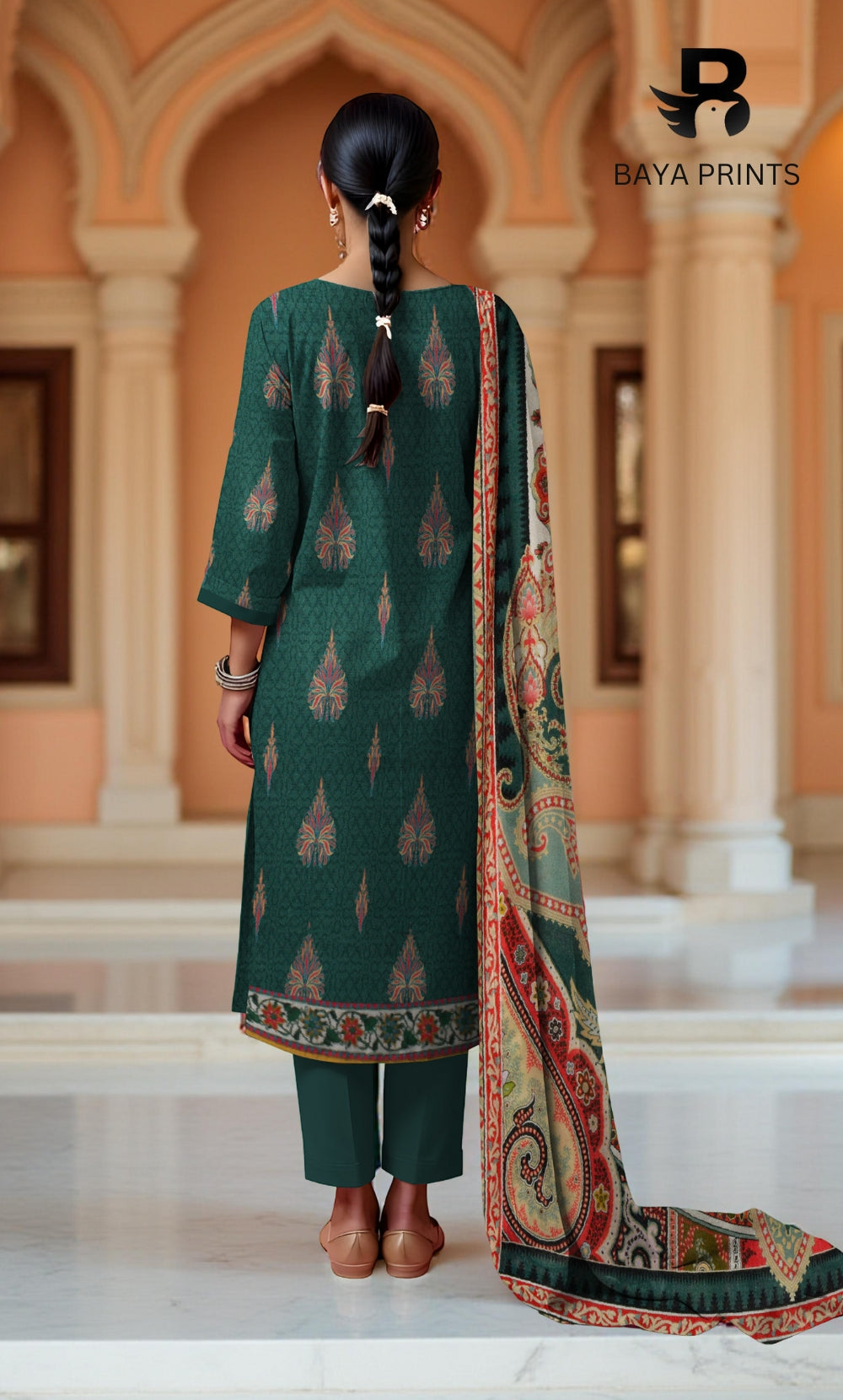 3 Piece Unstitched Karandi Suit BA-V8-08