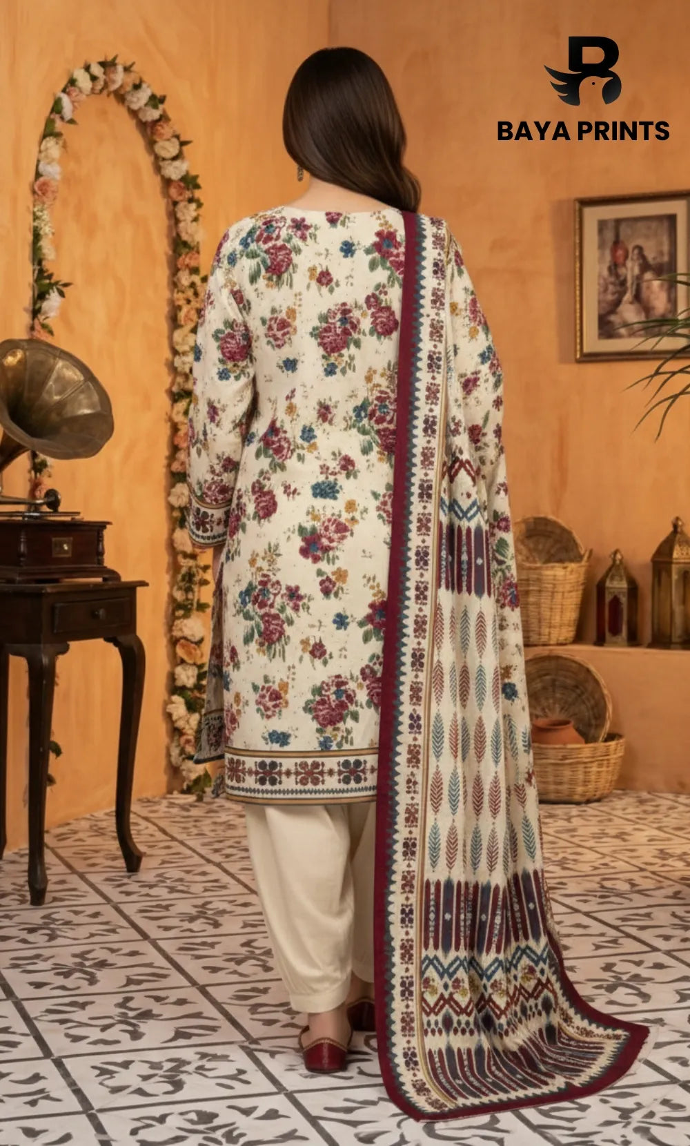 3 Piece Unstitched Lawn Suit -V-21-A-06