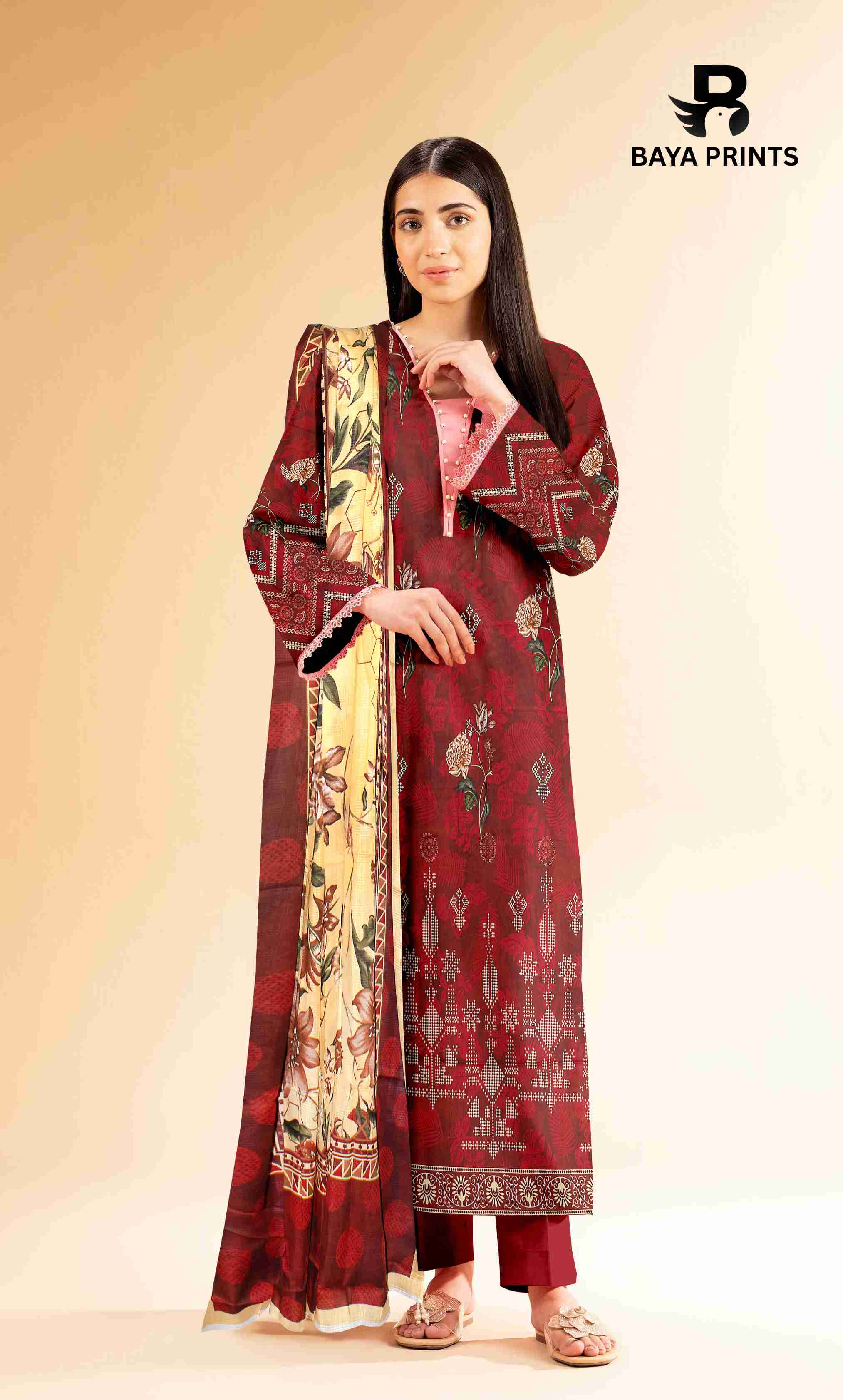 3 Piece Unstitched Printed Lawn Suit -BA-V32-7