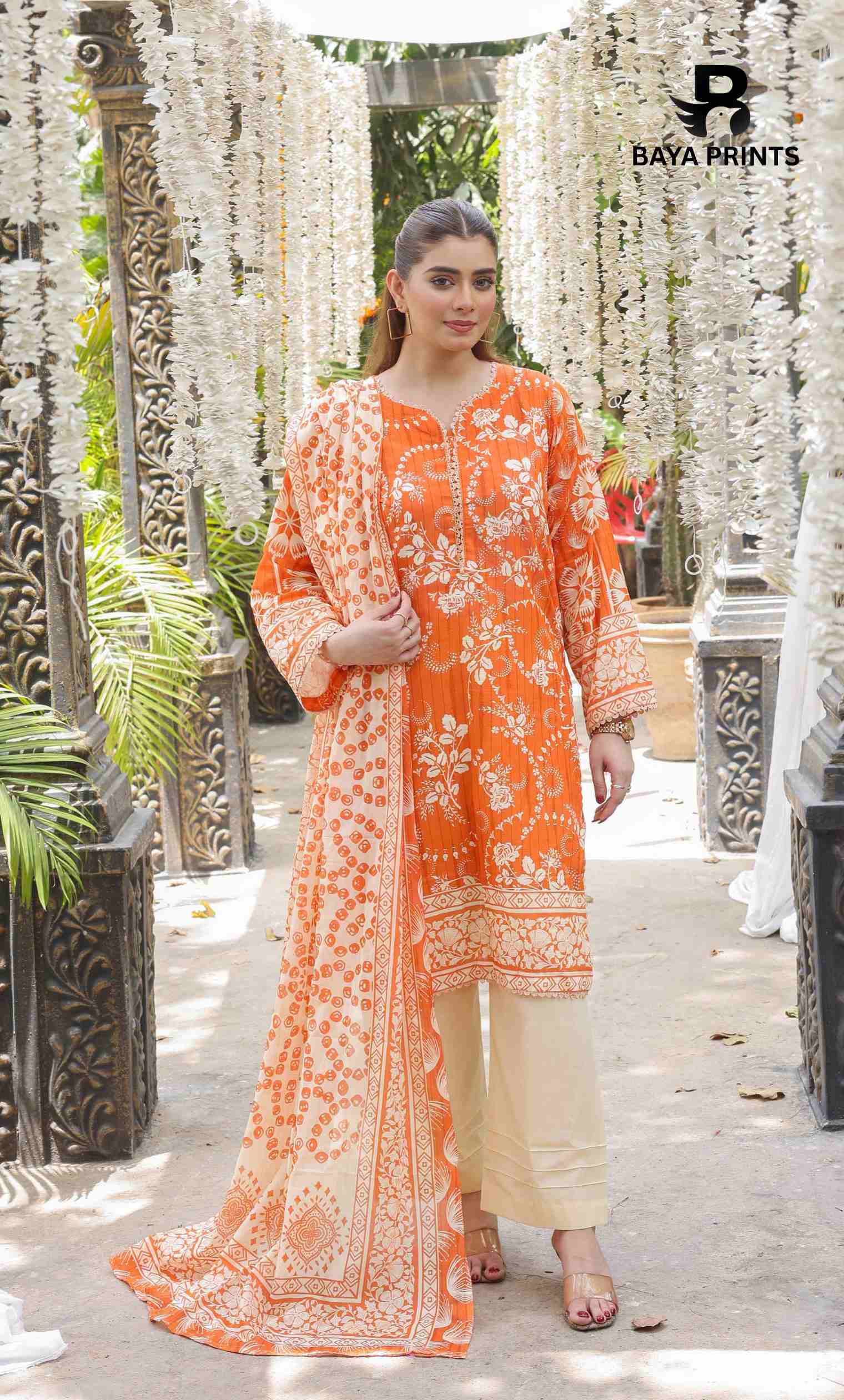 3 Piece Unstitched Printed Lawn Suit -BA-V28-8