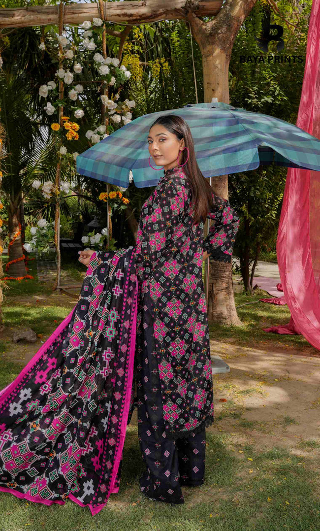 3 Piece Unstitched Printed Lawn Suit -BP-V24-8 Main Image