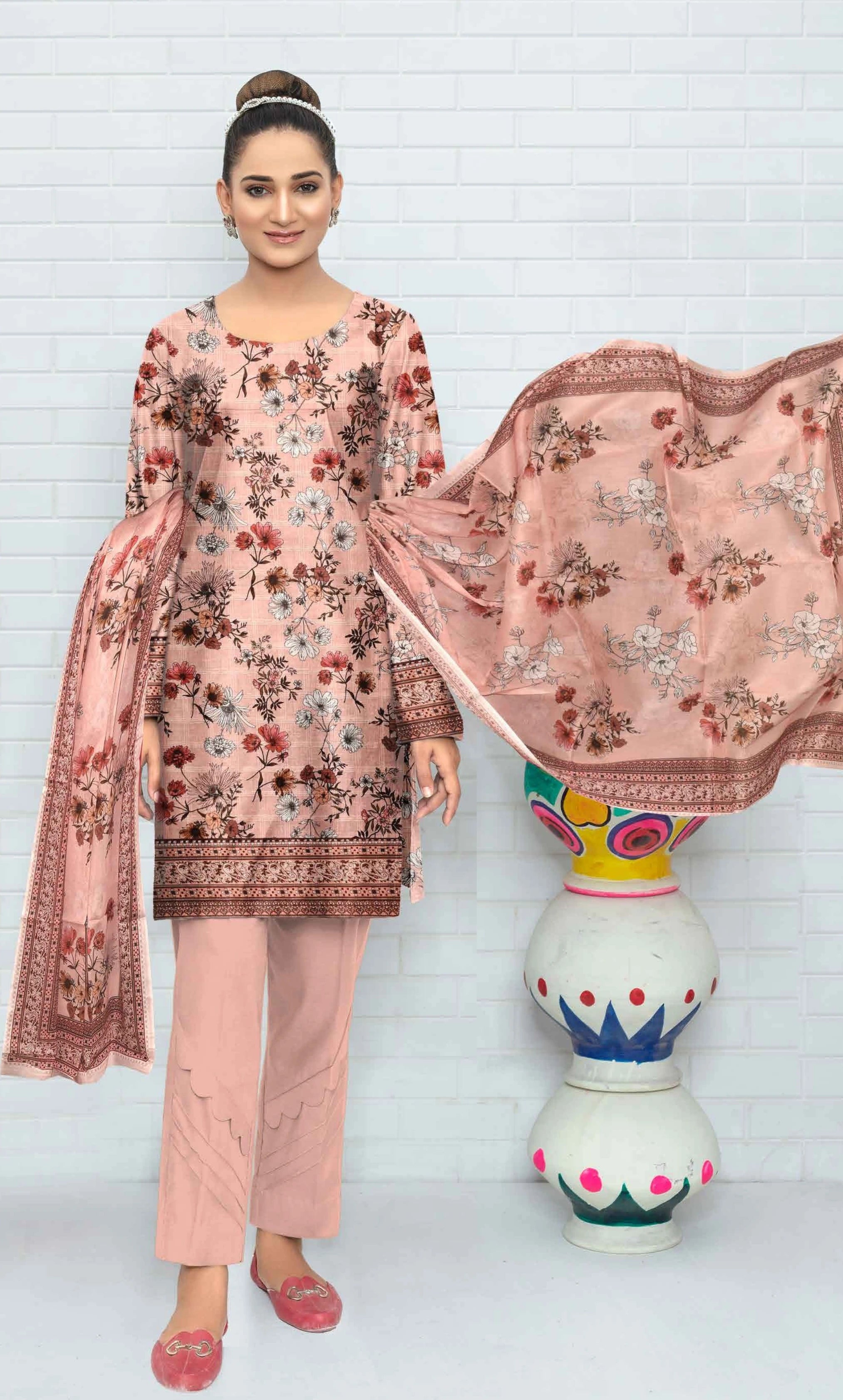 3 Piece Printed Unstitched Lawn Suit | SE-B-08