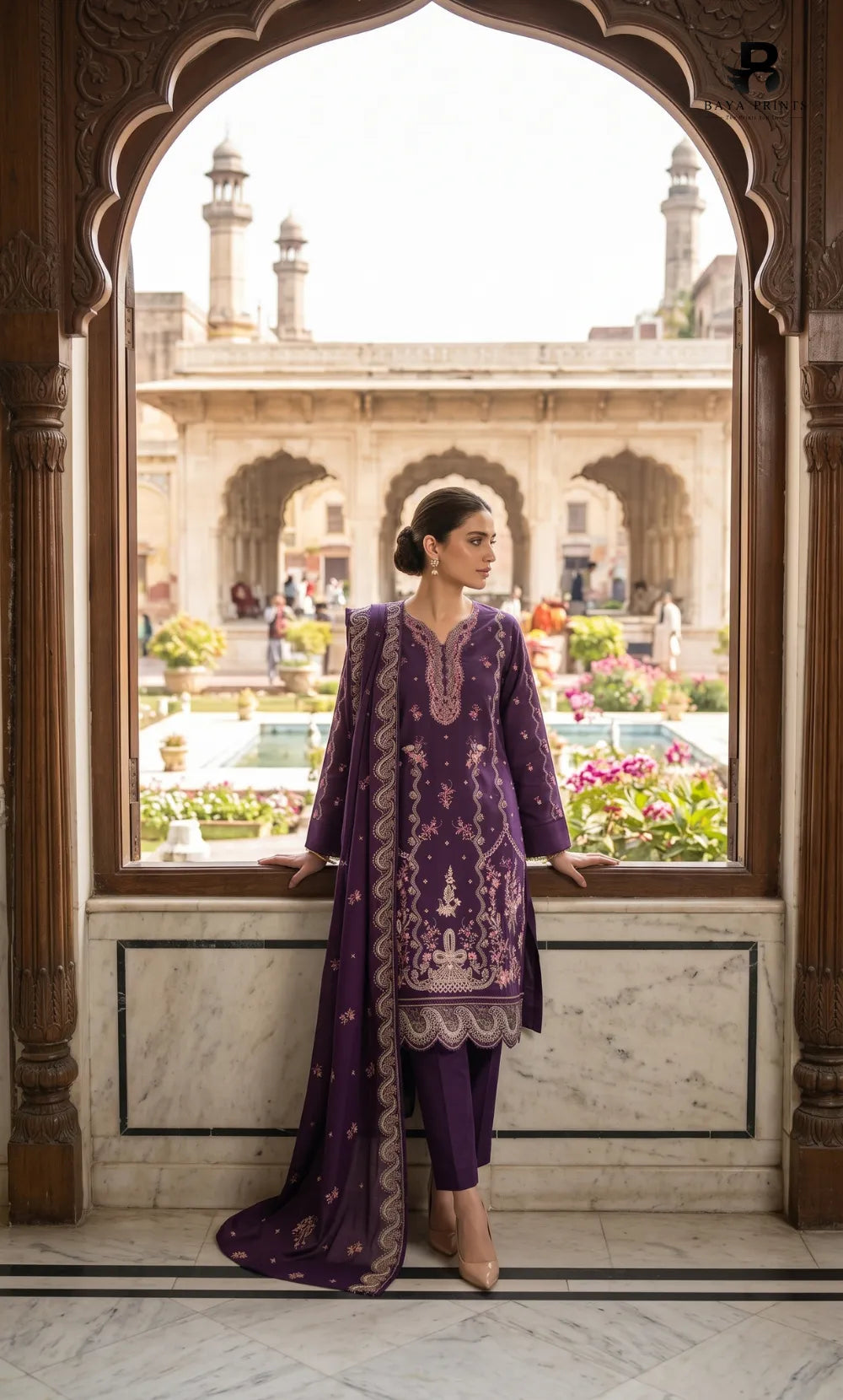 3PC Premium Embroidered Dhanak | Unstitched | Naqsh-e-Zar -06
