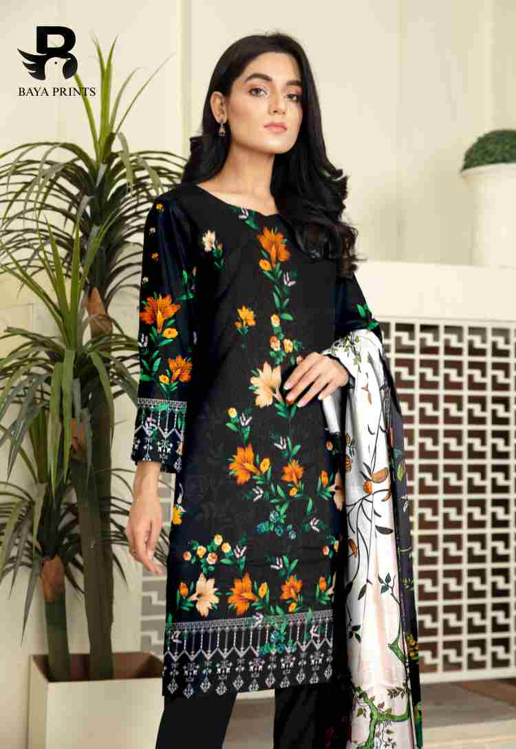 3 Piece Unstitched Printed Doria Viscose Suit  - BA-V2-001