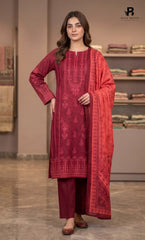 3PC Printed Linen | Unstitched | BA-V2-07