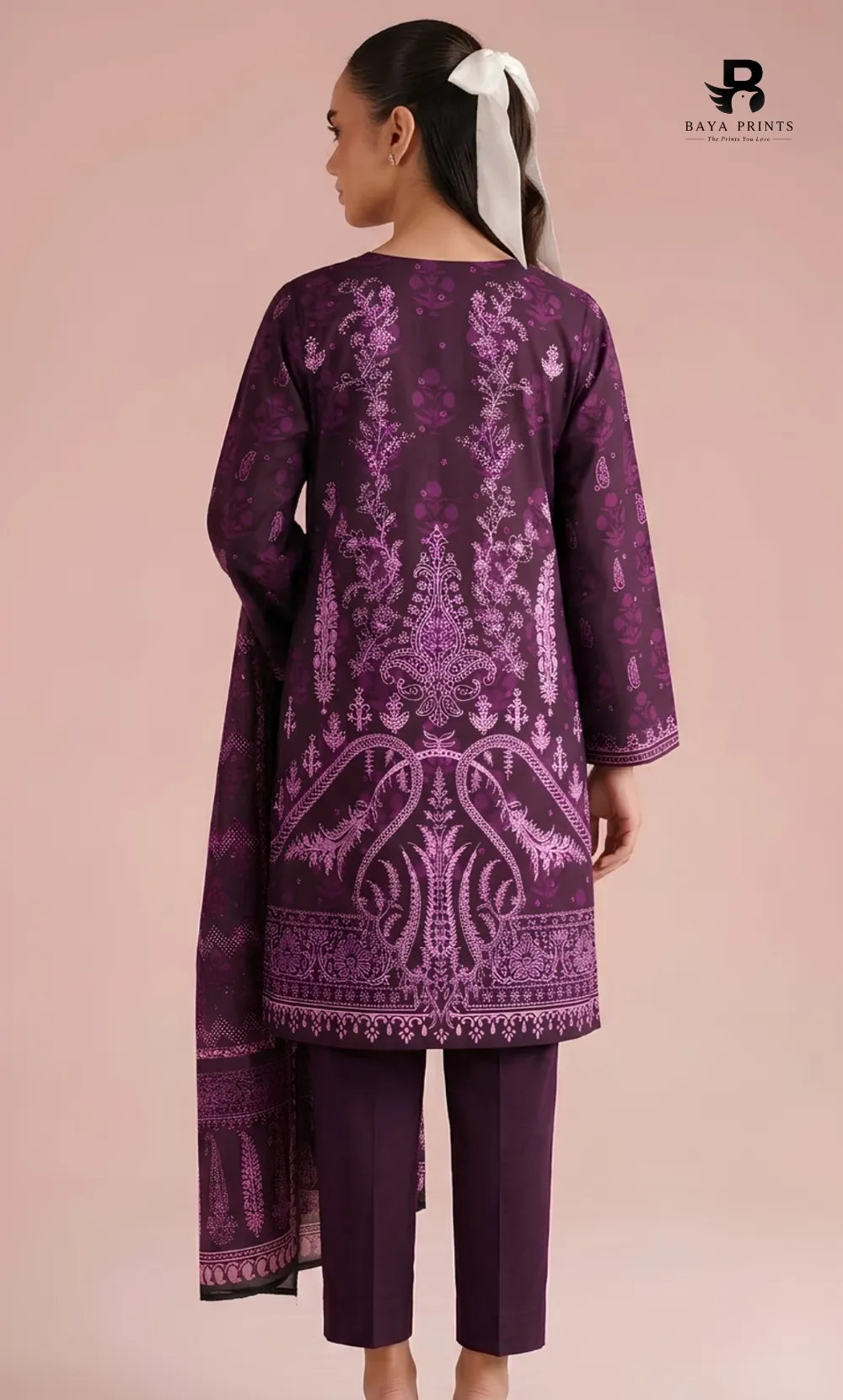 3PC Printed Lawn | Unstitched | M.B |V-2