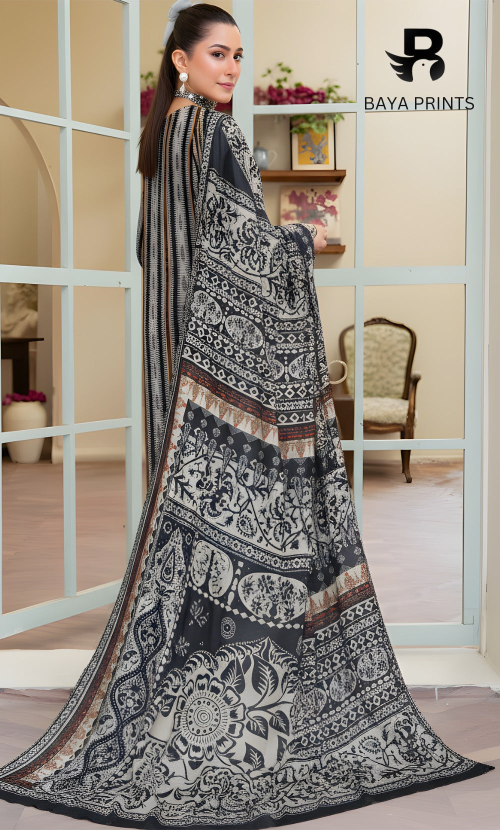 3 Piece Unstitched Karandi Suit BA-V8-16